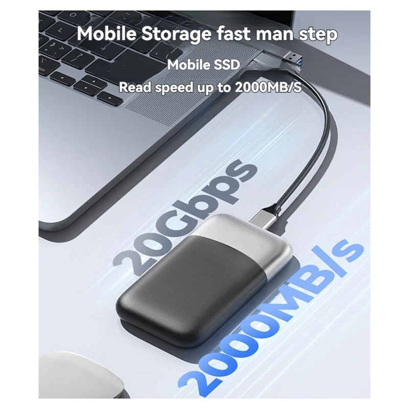 Portable SSD 2000MB/S External Solid State Drive 512GB USB 3.2 Gen2 Type- C PSSD  External Solid State Drive For Laptops