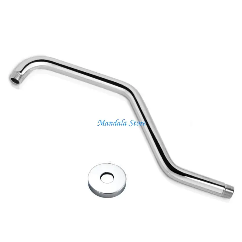 U2JC Elegant Matte Black Wall Mount Shower Arm Home Shower Replacement Accessory for Fixed and Handheld Showerheads