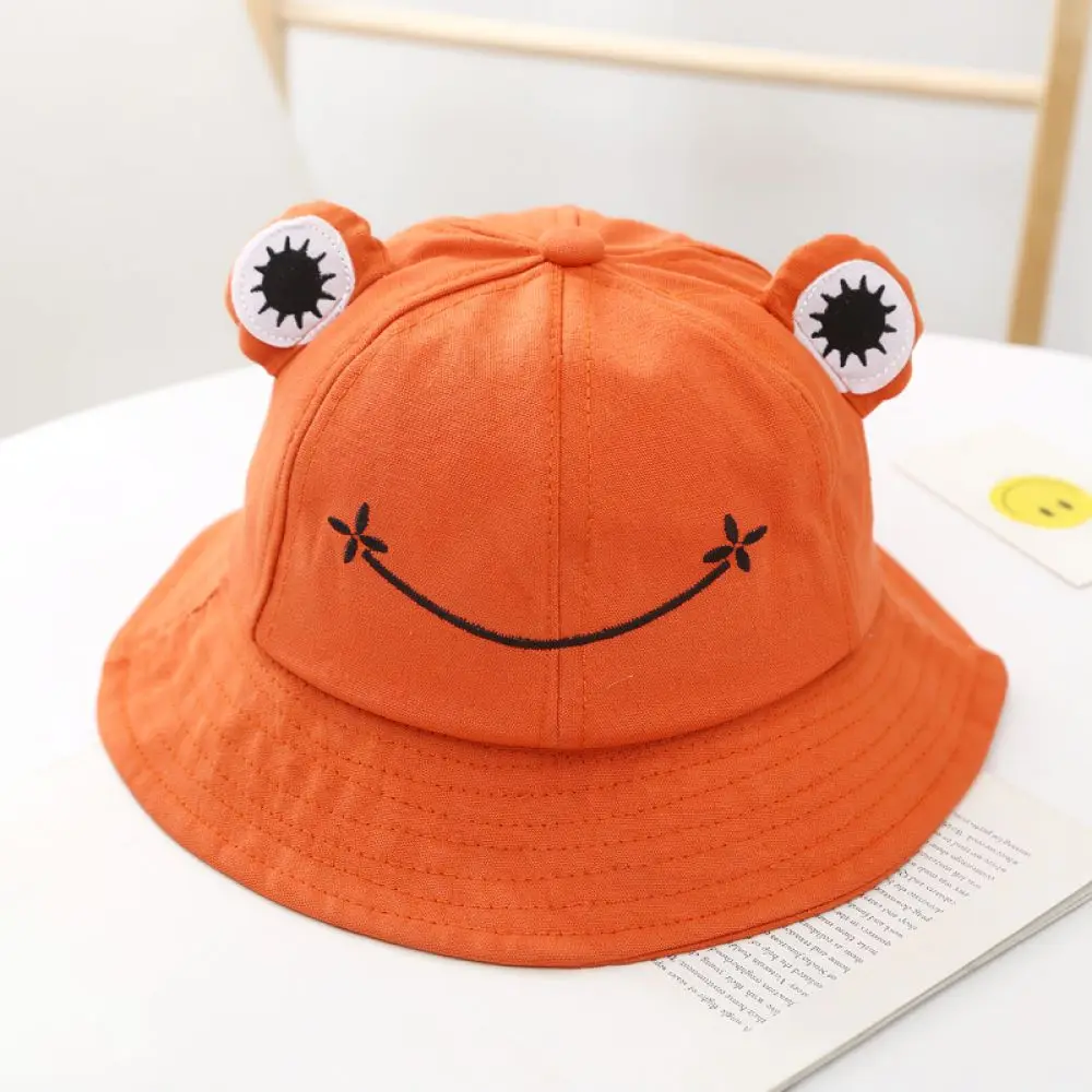 Kids Frog Bucket Hat Soft Cotton Sun Protection Cap Breathable Fisherman Hat For 1 To 3 Year Old Babies