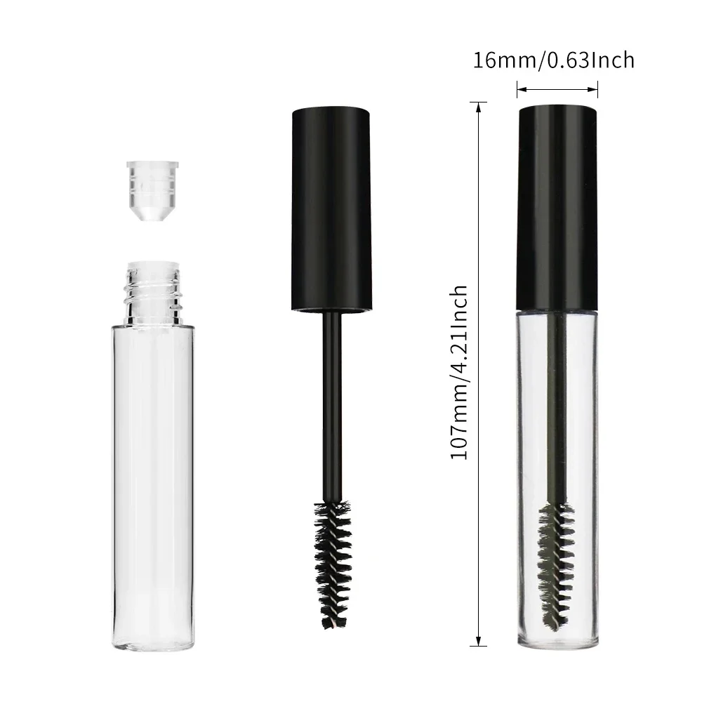 50 pz 10ml 3 inserti in gomma 3 pipette di trasferimento vuoto tubo Mascara bacchetta bottiglia contenitore crema ciglia