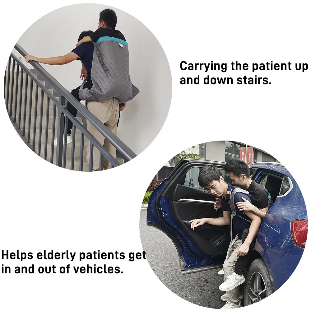 Bedridden Elderly Patient Transfer Device Transfer Pad Adult Convenient Up Down Stairs Transport Back Pad Large Shoulder Strap