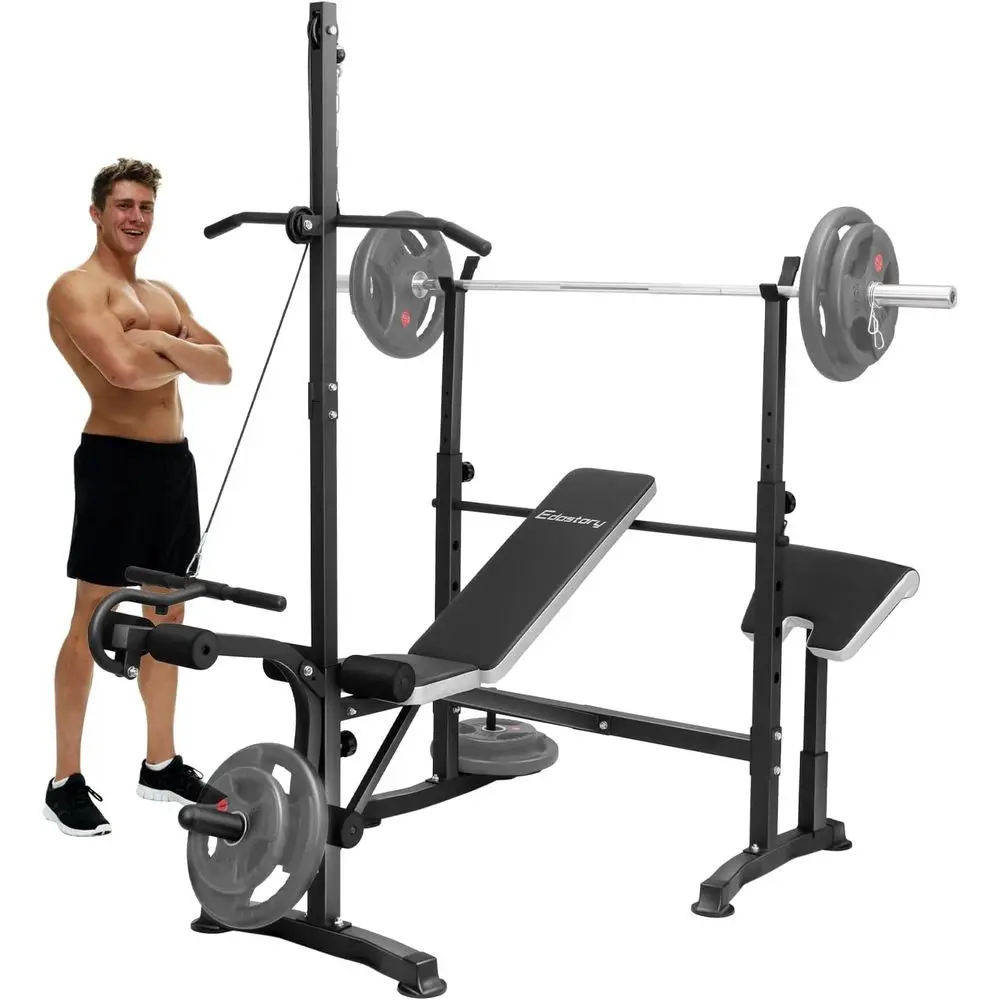 

Versatile Weight Bench Set with Preacher Curl and Leg Developer for Full-Body Home Gym Workouts