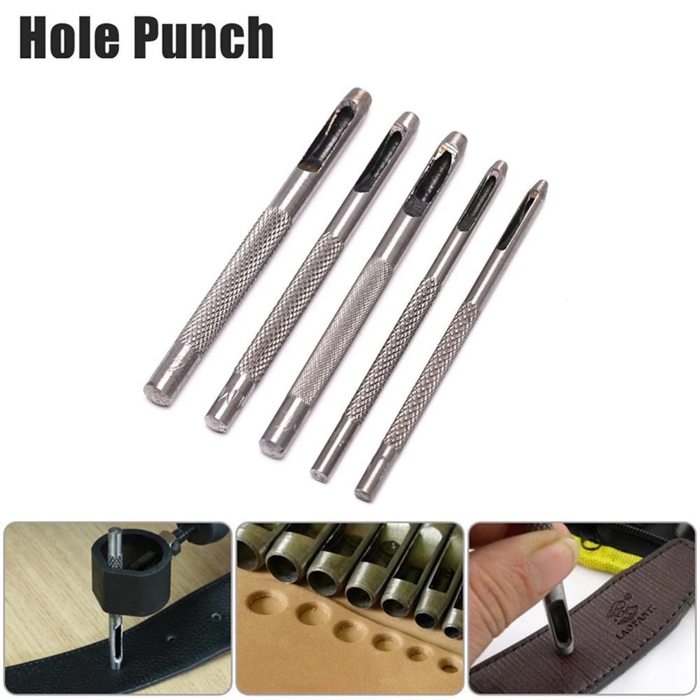 1.5-4mm Hole Punches Round Leather Hole Punch Set Belt Watch Band Puncher Tool DIY Workshop Equipment Hand Tools