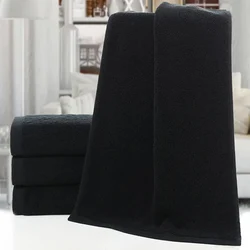 Black Large Bath Towel Cotton Super Absorbent Large Towel Face/Bath Towel Thick Soft Bathroom Towels Comfortable Beach Towels