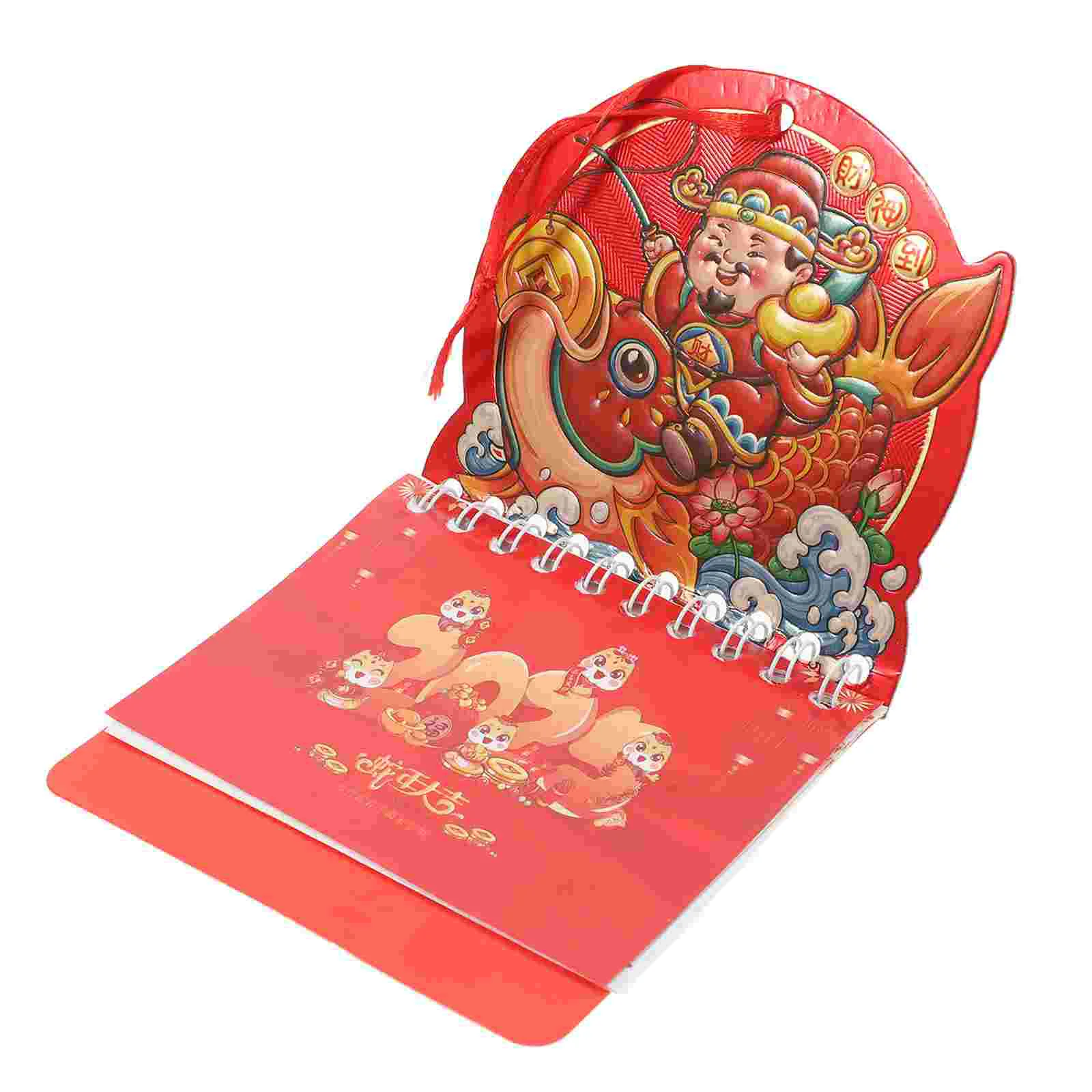 Tag Calendar Hanging Decor Chinese Monthly New Year Aluminum Foil Office Wall Paper Calendars