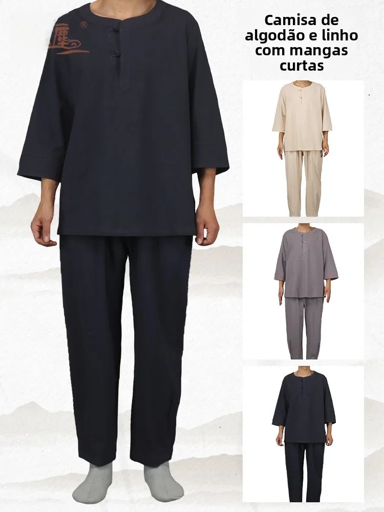 conjunto-de-ropa-monastica-de-algodon-y-lino-para-hombre-y-mujer-manga-tres-cuartos-ropa-de-casa-y-ocio-nueva-tunica-monas