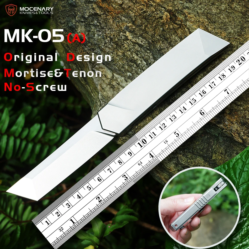 Mocenary Knives Original No-Screw M390 Steel Folding Pocket Knife Outdoor Camping Gear Mortise-Tenon Quick-Release EDC MK-05(A)