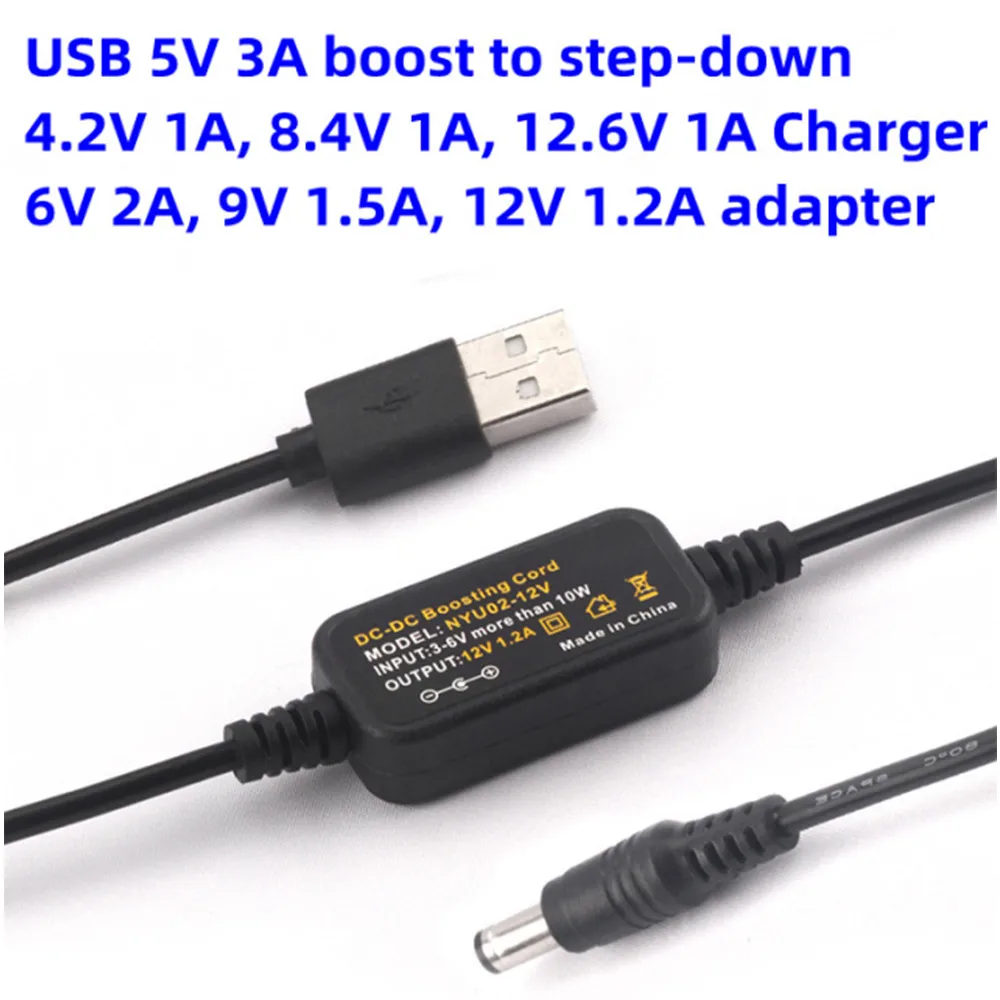 USB Boost Cord DC 15W 5V To 4.2V 8.4V 12.6V 1A Charger 6V 2A,9V 0.5 1.5 A,12V 0.5 1.2A Adapter Power Supply Cable Wire Converter