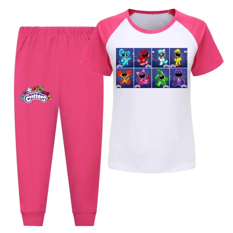 AIAI 2025Smiling Critters Children Boys Clothes Pants Set Cartoon Sleepwear Kids Pajamas for Girls Toddler Baby Outfits