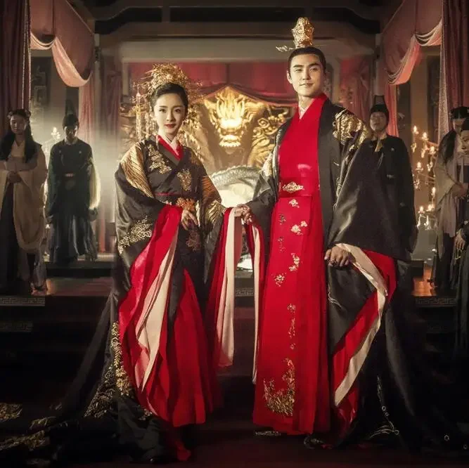 

High-end Personage customization Standard Chinese style wedding Hanfu Emperor Empress Costume TV Movie studio Ancient apparel