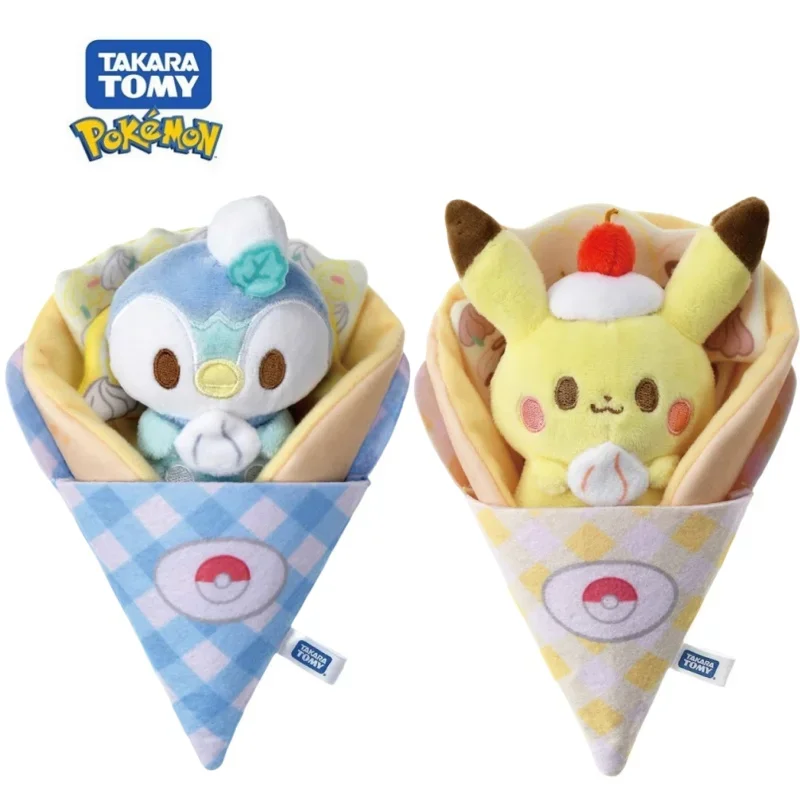 Pokemon Peripheral Cartoon Cone Pikachu Piplup 20CM Detachable Figure Cute Model Plush Children\'s Toy Girl Birthday Present