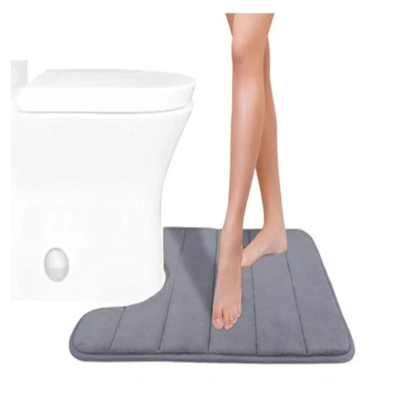 1pc nuovo tappetino per wc tappetino a forma di U tappetino impermeabile tappetino antiscivolo per assorbimento d\'acqua del bagno