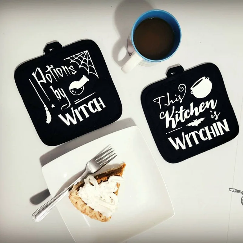 Potions by witch Pot Holder Halloween eve party kitchen home decoration Spooky Theme birthday October housewarming hostess gift