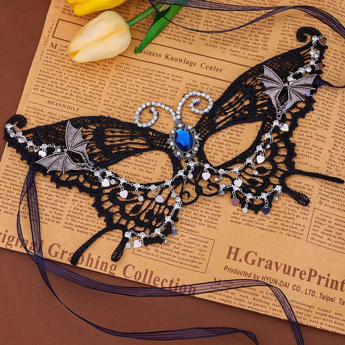 قناع تنكر أسود للحفلات التنكرية نصف وجه، قناع على شكل فراشة من الريش، قناع عين غامض سنوي للحفلات #4