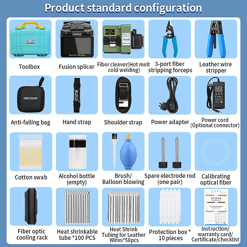 كومبتيكو FS-60E ماكينة ربط الانصهار الأوتوماتيكية بالكامل 5 بوصة تعمل باللمس 6 محركات مع OPM VFL FTTX جهاز ربط الألياف البصرية #5