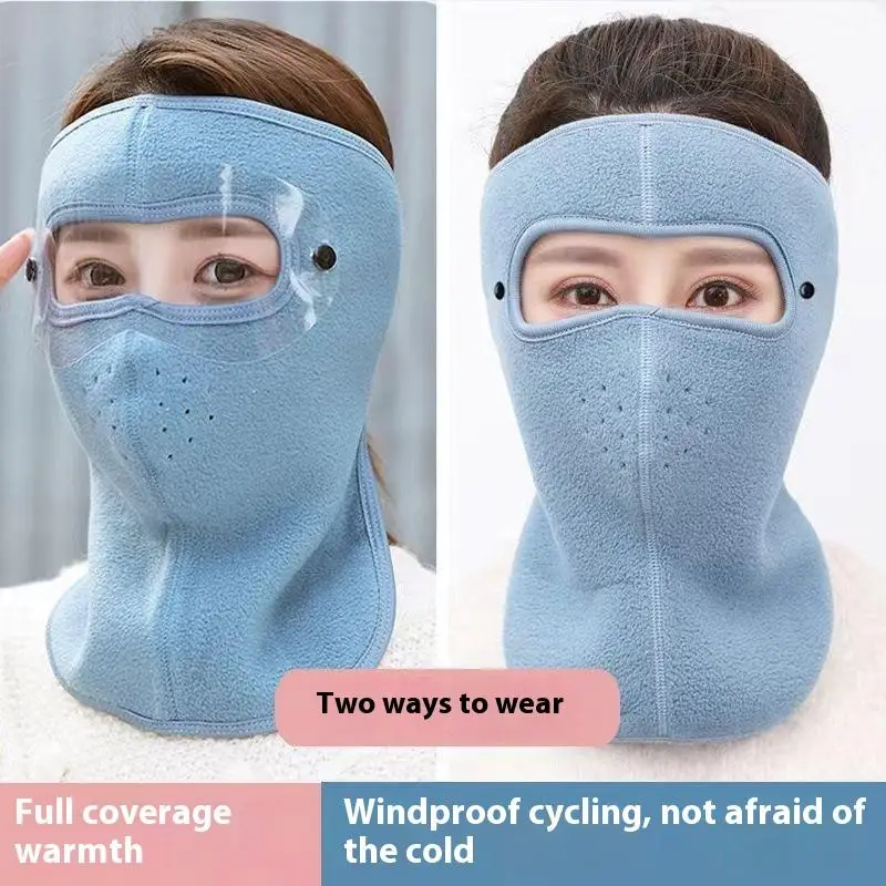 Winddichte Gesichtswärmemaske Wintermütze Ski Atmungsaktive Masken Fleece-Gesichtsschutz-Mützen Mit HD-Brille Antibeschlag-Fahrradmütze Sturmhaube