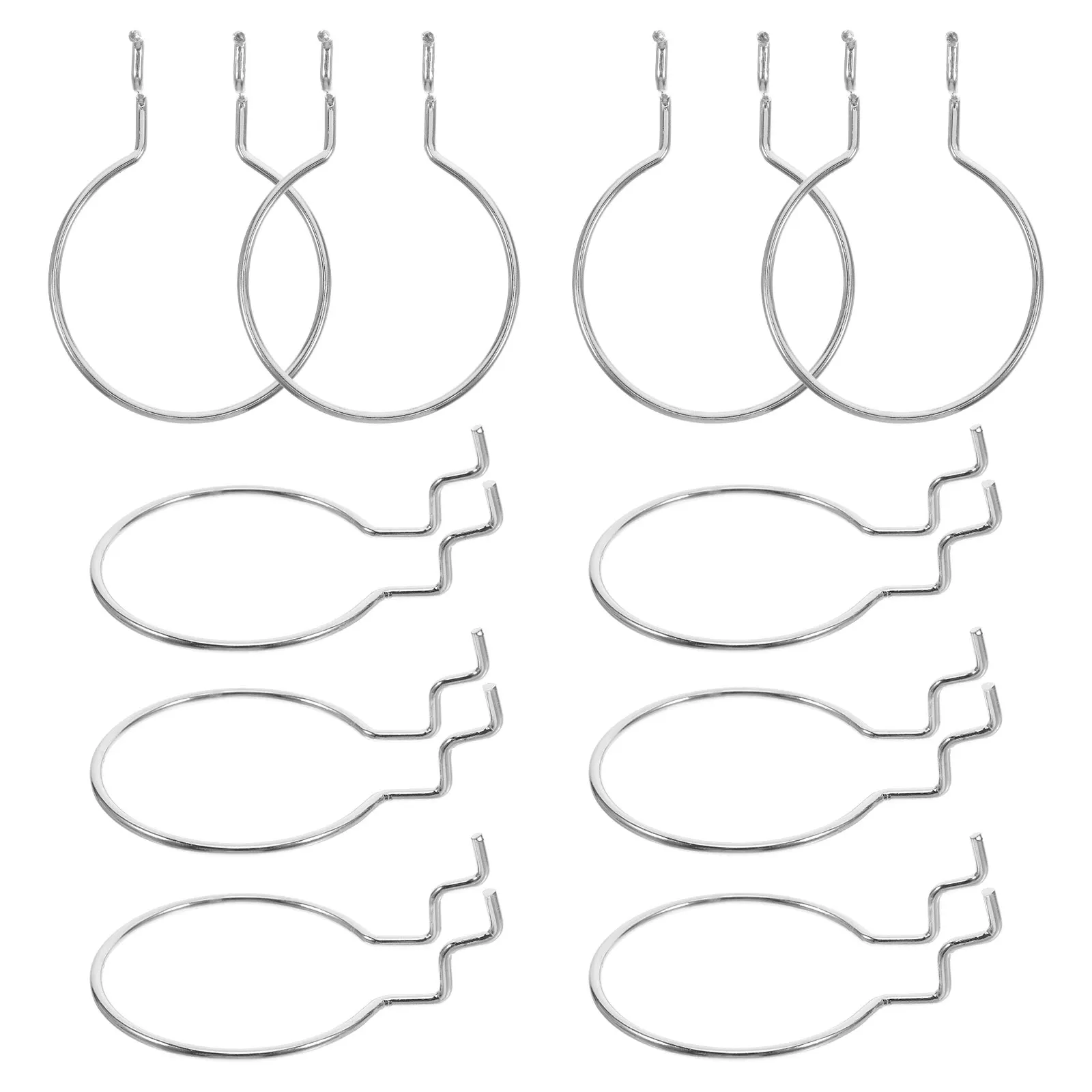 

10pcs Silver Board Hooks for Wall Garage Craft Room Pegboard Organization High Load Capacity Metal Hole Board Storage