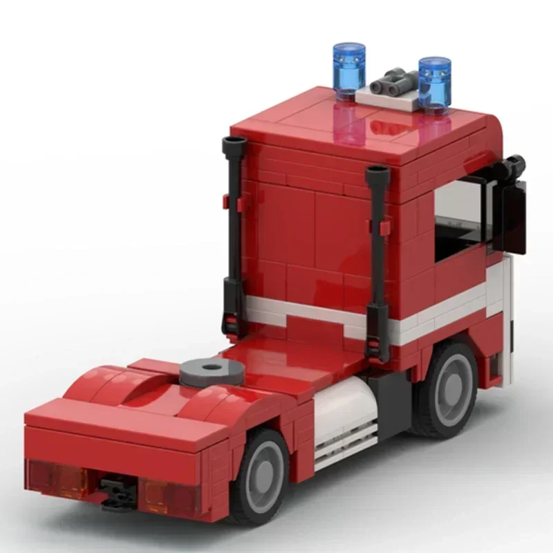 Modelo de coche urbano, ladrillos de construcción Moc, departamento de bomberos, tecnología de Tractor MAN TGX, bloques modulares, regalo, juguete de Navidad, conjunto DIY de montaje