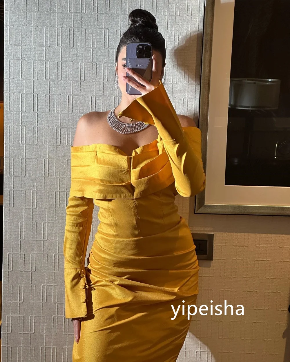 Customized High Quality Sheath Off-the-shoulder Midi Dresses Prom Dresses Classic Exquisite Modern Style Pastrol Unisex Chinese