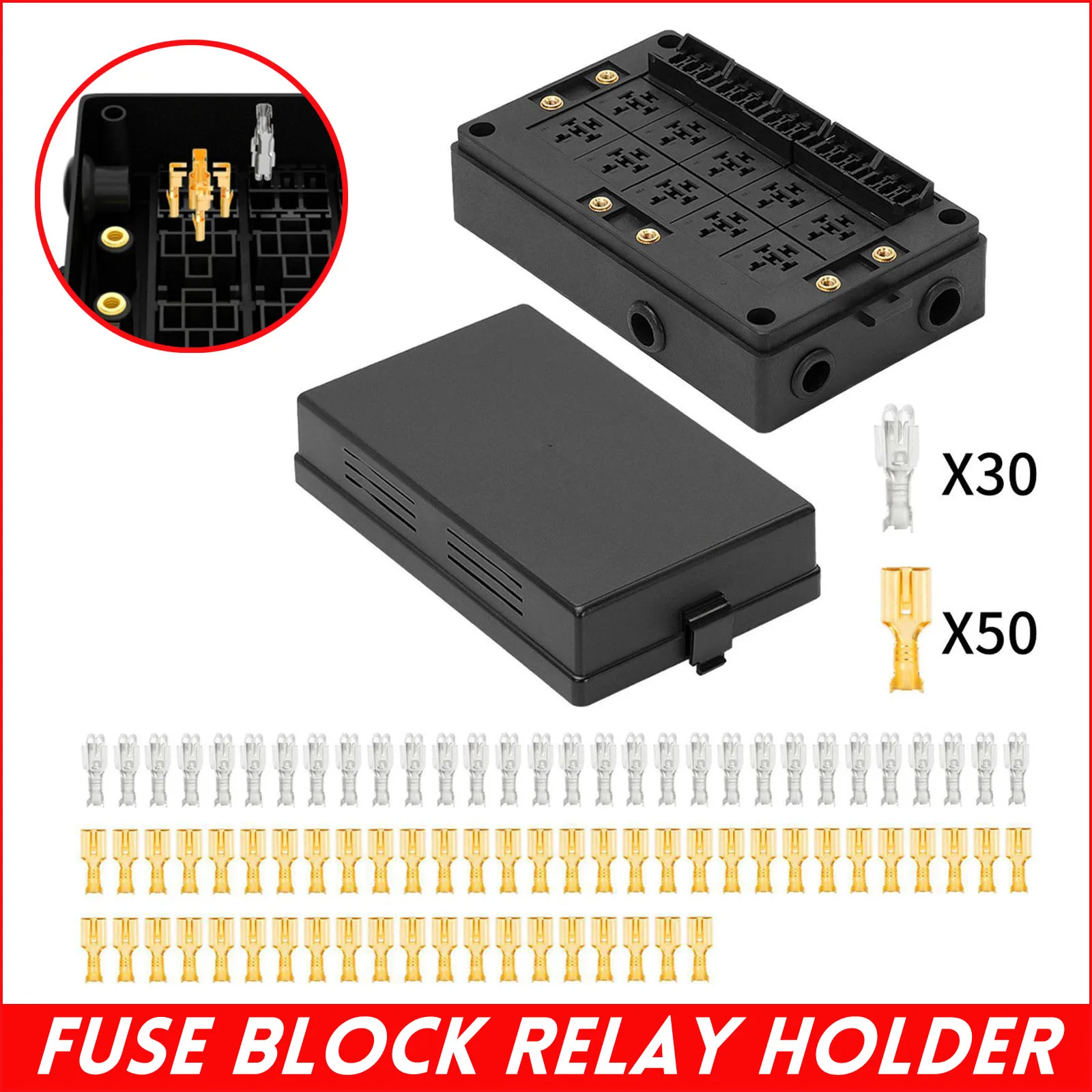 

Fuse Block Relay Holder Fuse Relay Box Car Modification Fuse Box 18 Way Fuse Seat Central Electrical Box Automotive Accessories