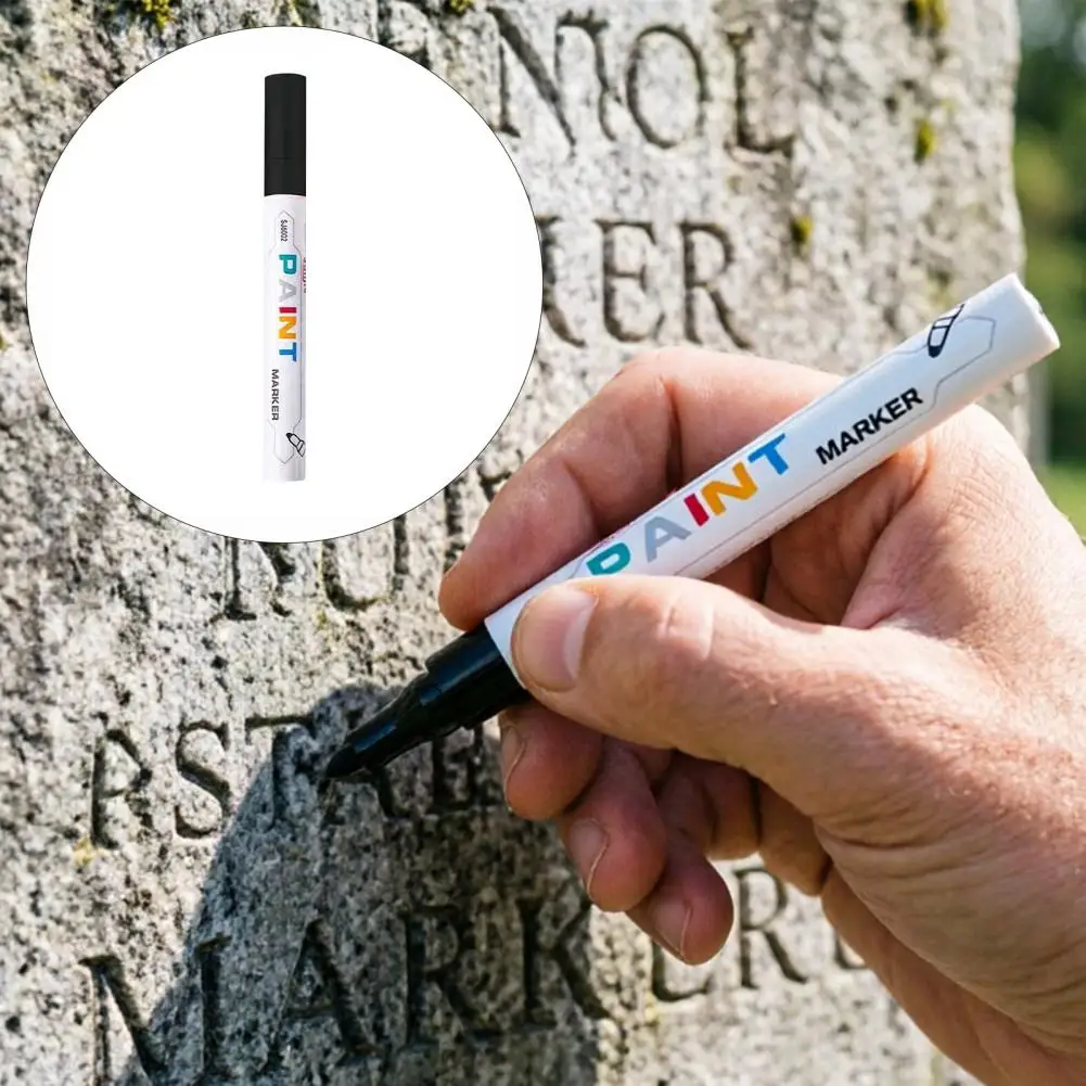 Touch Up Paint Pen For Tombstones Waterproof Precision Tip Stone Marker For Memorial Inscriptions Granite Marble Restoration