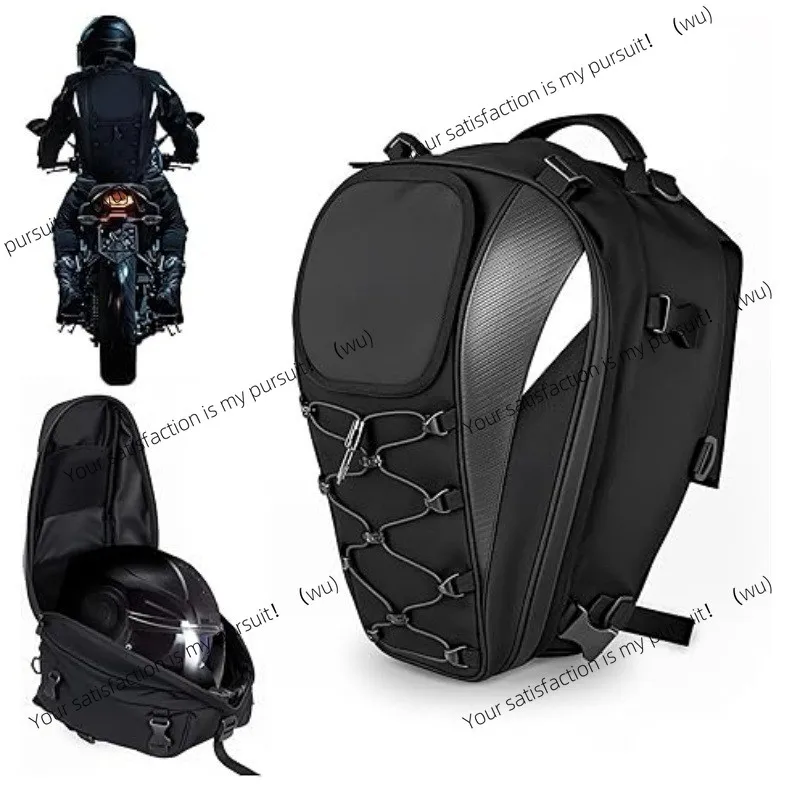 Bolsa para capacete de assento traseiro de motocicleta, grande capacidade, mochila de viagem para ciclismo, à prova d'água, equipamento de cavaleiro