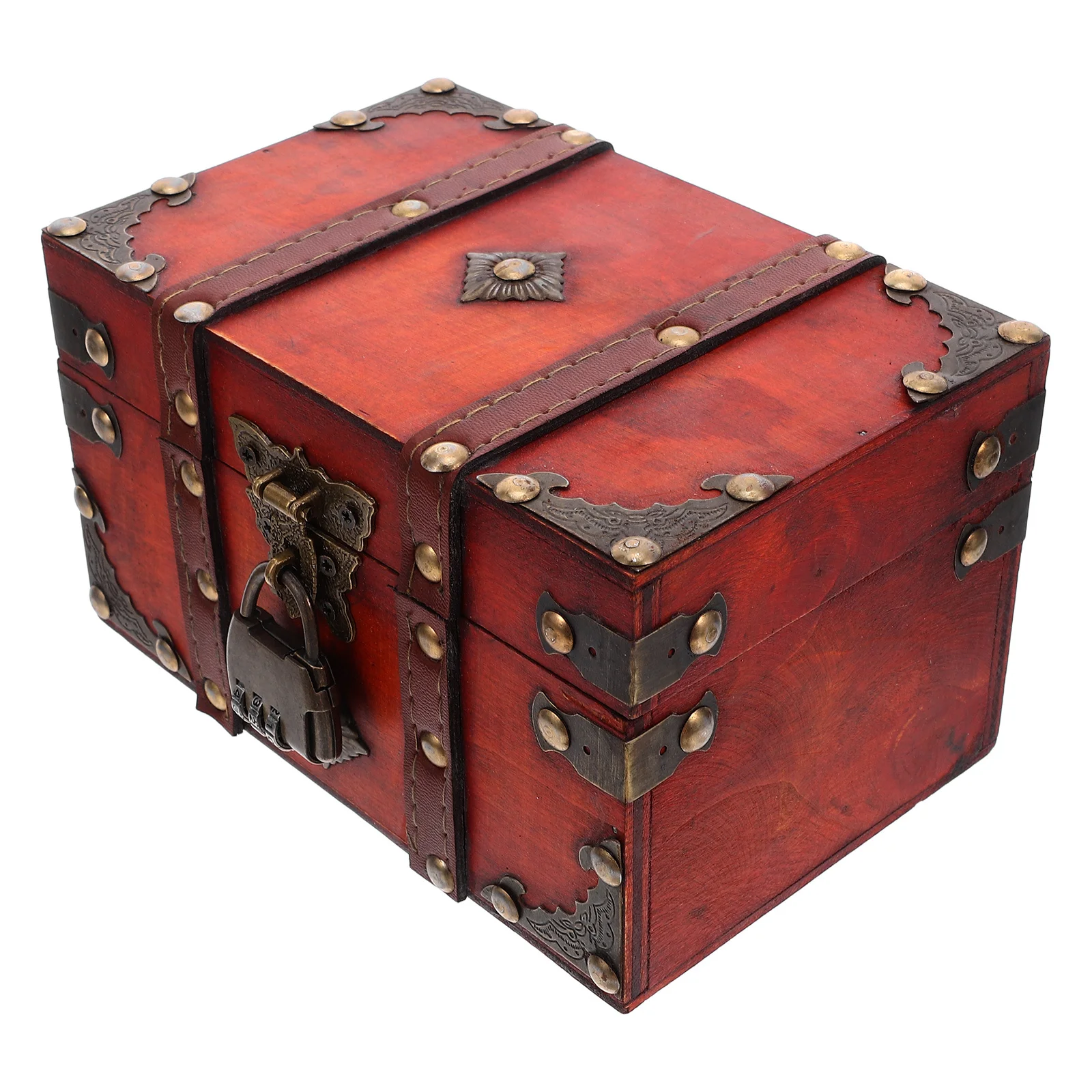 

Wooden Treasure Chest Box Lockable Retro Jewelry Organizer Decorative Storage Chest Rings Earrings Trinkets Wooden Treasure Box