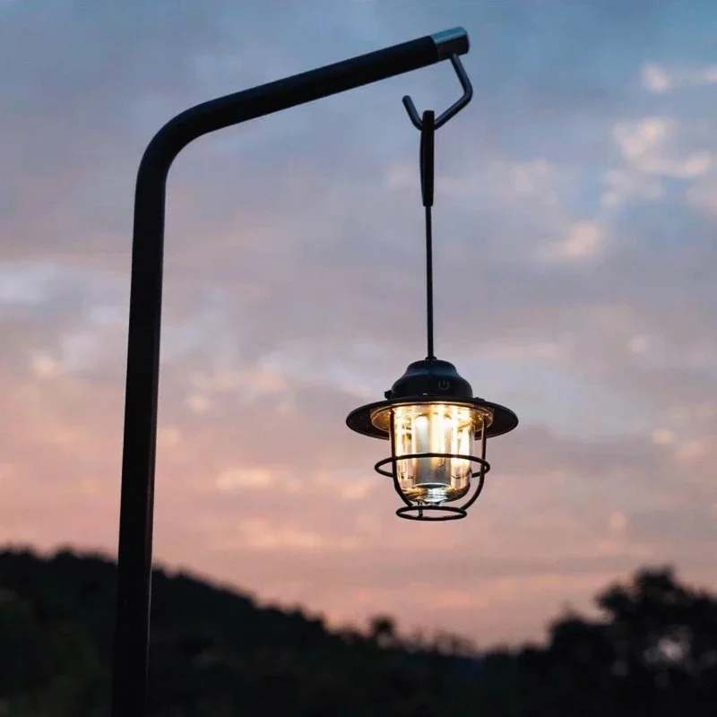 Outdoor simple camping aluminum alloy lightweight floor light stand LED light bracket, portable hanger