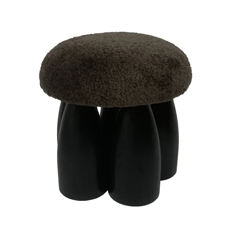 Wind living room entry stool creative designer bullet bedroom low stool children cute mushroom solid wood stool