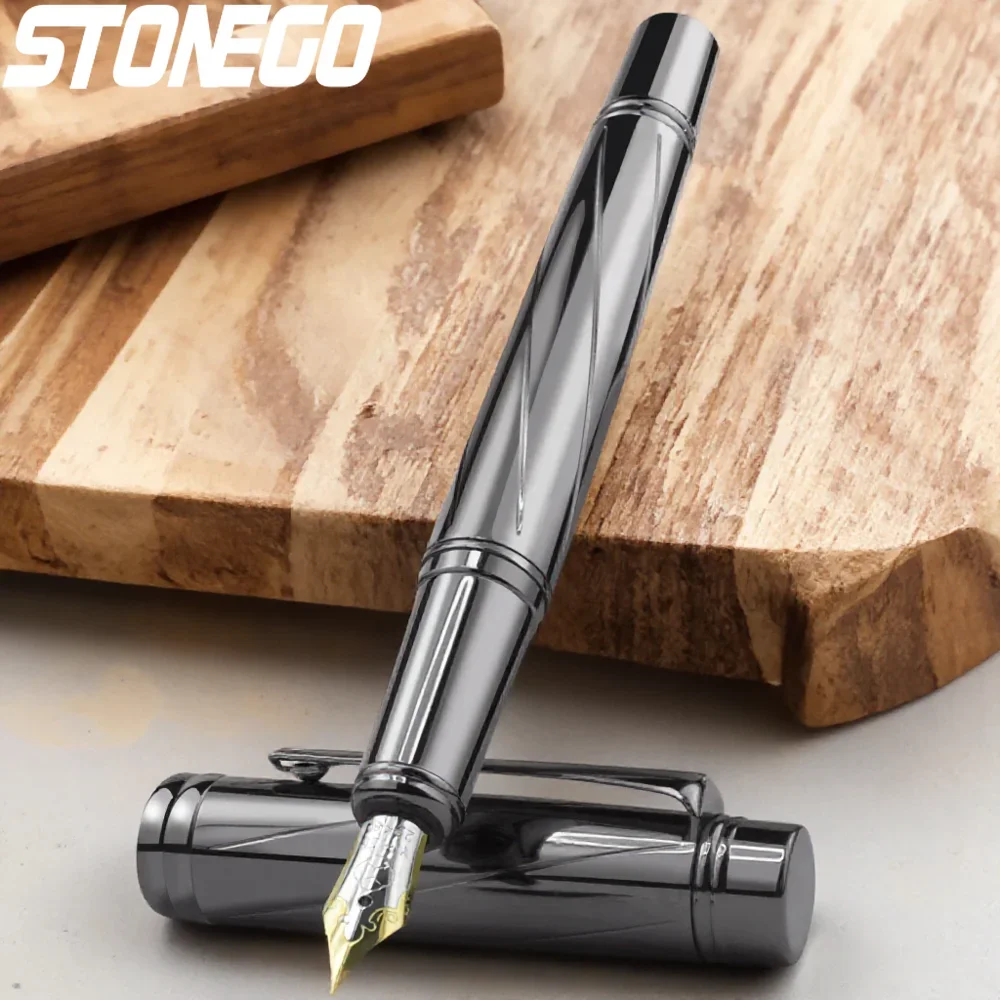 

Luxury Fountain Pen Medium Nib with Twist Converter Metal Calligraphy Pen Standard Ink Suitable for Office and School Use