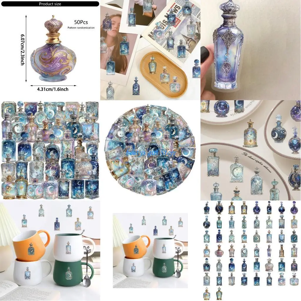 

C7AB 50PEECES Пластиковые бутылочные наклейки на фазах