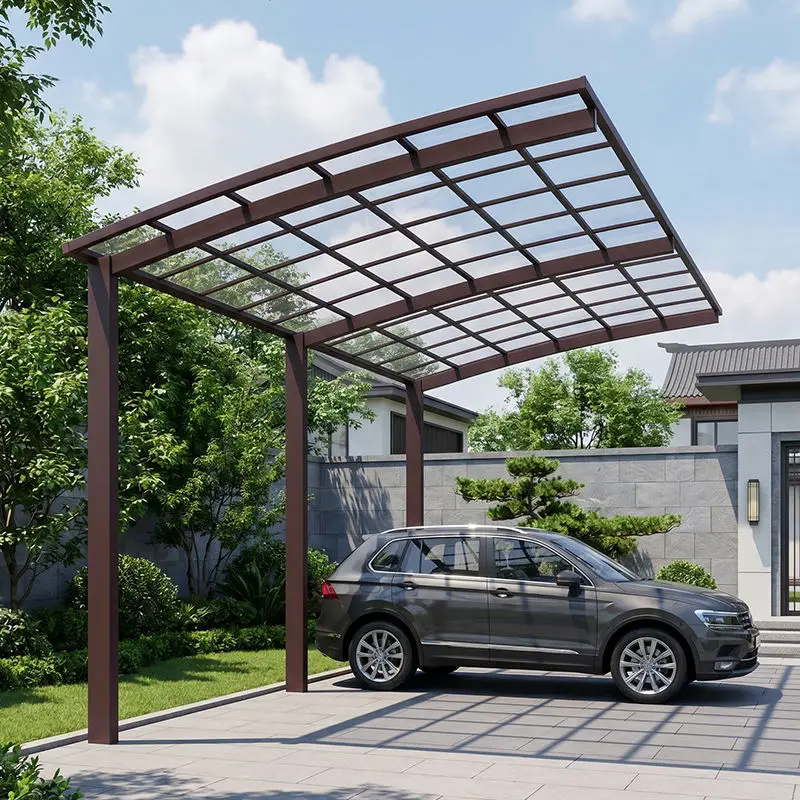Luxurious Outdoor Easy To Assemble Carport Install Independently Save Space Car Shelter Aluminum Frame Acrylic Car Parking