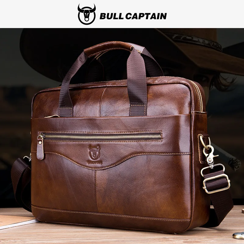 Brand Men's Genuine Leather Briefcase Premium Quality Large Capacity Shoulder Bag Business Laptop Bag Handbag Crossbody Bag