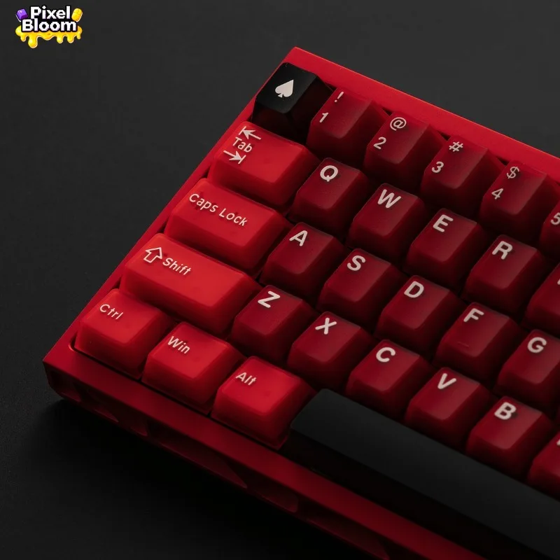 

164 Keys Semi-Transparent Keycaps Cherry Profile PC+PBT Double-Shot 6 Color Themes Custom Mechanical Keyboard Keycaps