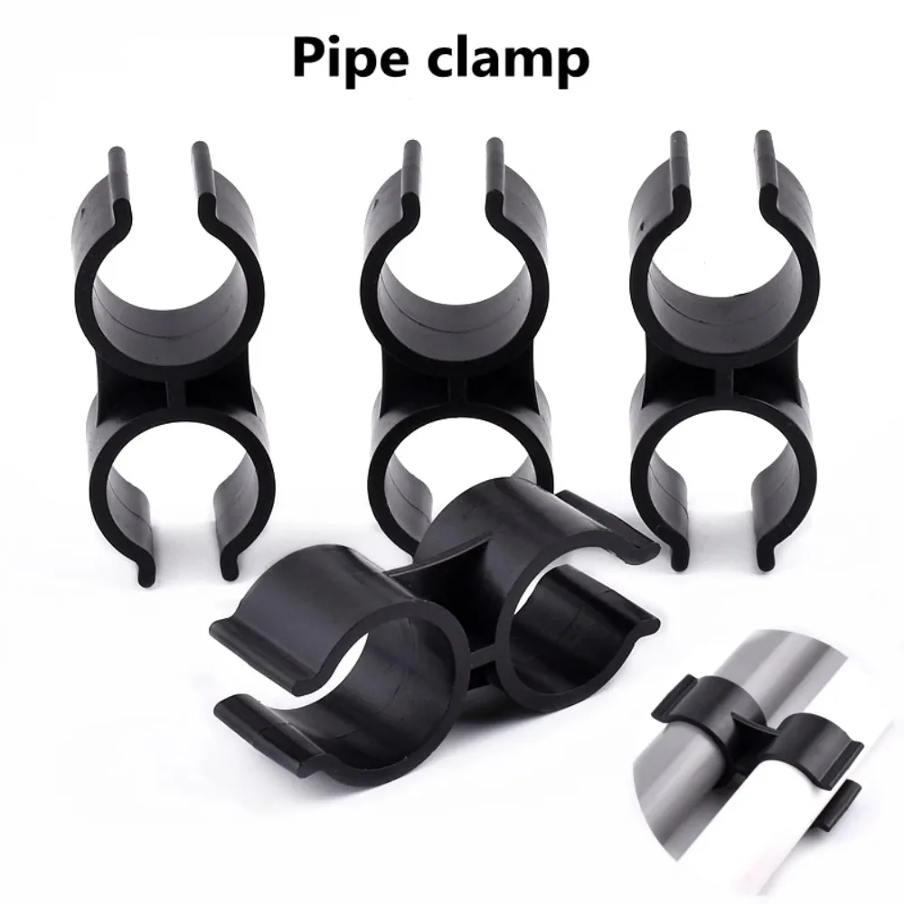 6pcs High Quality 20/25mm PVC Pipe Clamp Agricultural Irrigation Double U Type Pipe Clamp Garden Tool Water Pipe Support