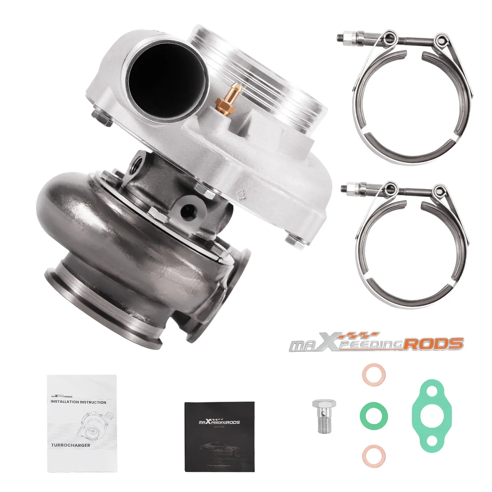 Ball Bearing  Billet Turbocharger GT3071 Water Cooled AR.63 Turbine A/R.82 500HP V-Band Flange