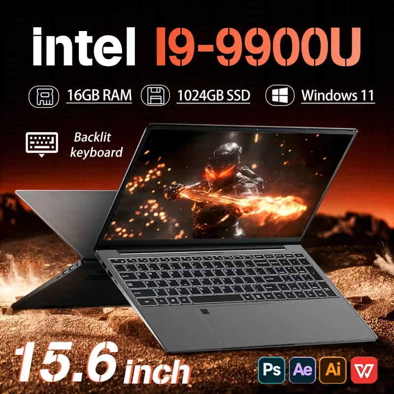 15,6 inch laptop Intel Core i7-8500Y Windows 11 Vingerafdruk ontgrendelen PC Kantoorstudie NoteBook Gaming Computer 16 GB RAM Laptops