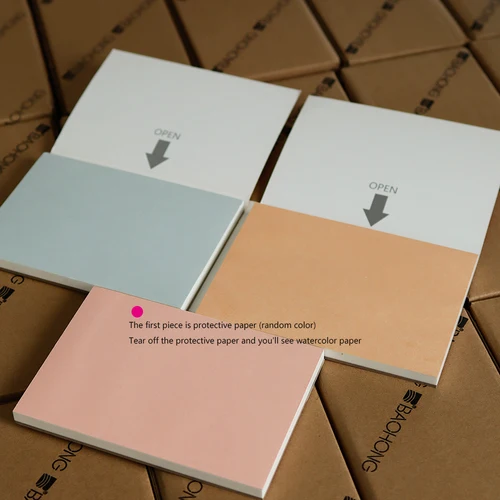 Imagen 2 del producto Baohong-almohadilla de papel de acuarela, 300g, algodón de Academia, 100% de Color, boceto de plomo, pegamento de sellado de cuatro lados, 20 hojas/copia 32k 16k 8k