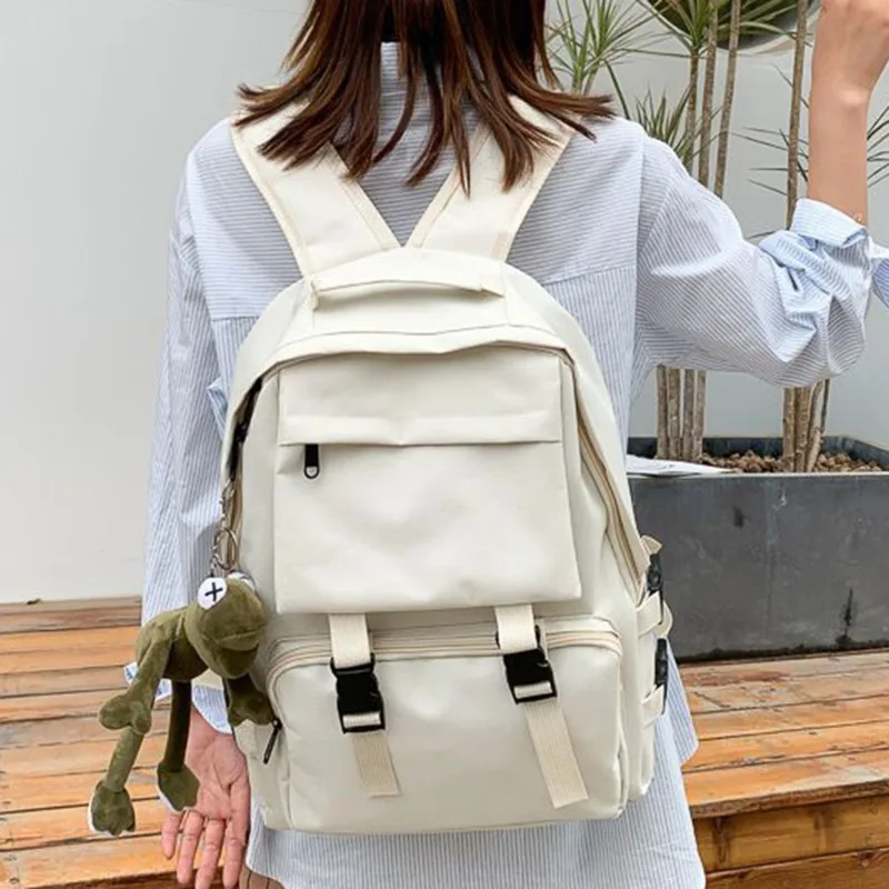 Simple Backpacks Large Capacity Travel Bag Solid Harajuku Student schoolbag Backpack Women Man bag Unisex High Street