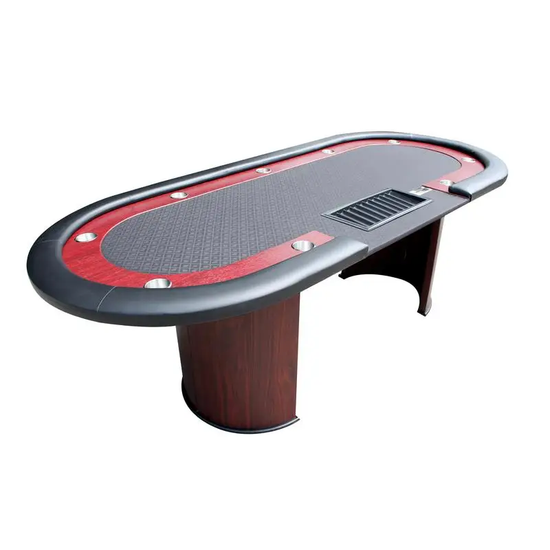 

96" Poker Table Model 16367 with U Shape Legs, Drop Box, Chip Tray Black New 96-Inch Poker Table, Model 16367, Featuring