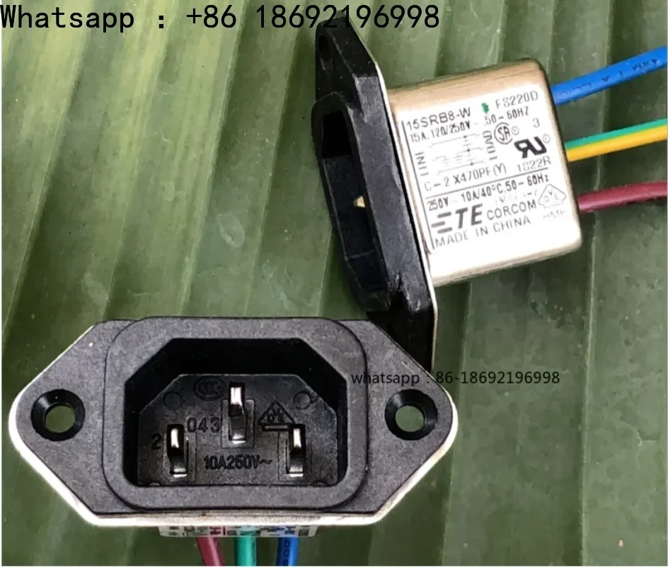 TE CORCOM 15SRB8-W Filter Socket 15A 250V New Condition Direct Replacement USA Brand Electrical Part