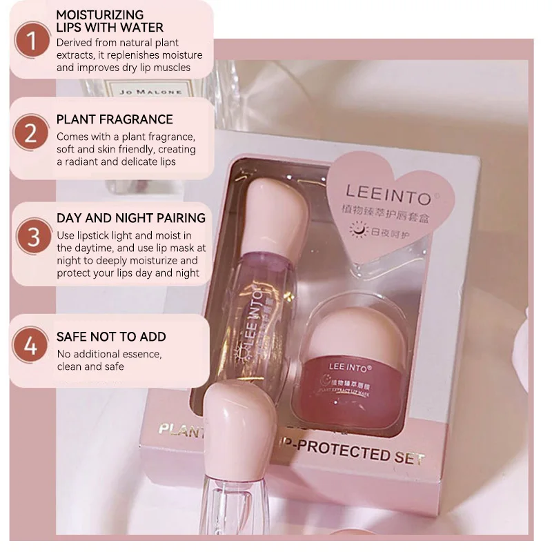 Leeinto Plant Zhencui 립 케어 박스, Moisturizing, Long-Lasting, Nourishing, Gentle Formula, Light Texture, Lip Gloss, Lip Mask, Facial Beauty, Makeup, Daily Commuting, Dating Essential, Night Care, Hydrating, Dump, Moisturizing, Gloss, Natural Ingredients, Complexion