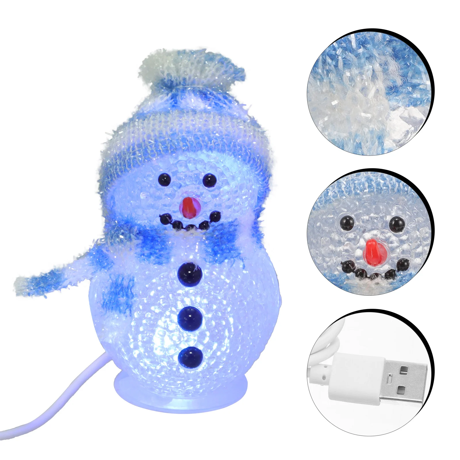 

Rgb Glowing Snowman Led Night Light Usb Powered Acrylic Fairy Light For Bedroom Home Decor Christmas Gifts