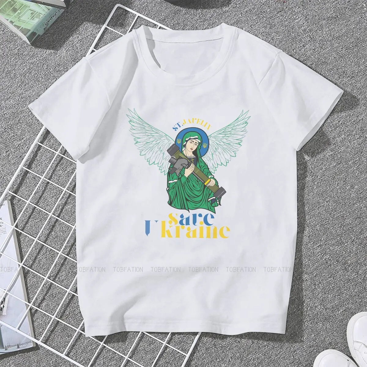 The Protector of Ukraine Women T Shirt St. Javelin Wings Female Tops 4XL Harajuku Funny Tees Ladies Oversized Tshirt