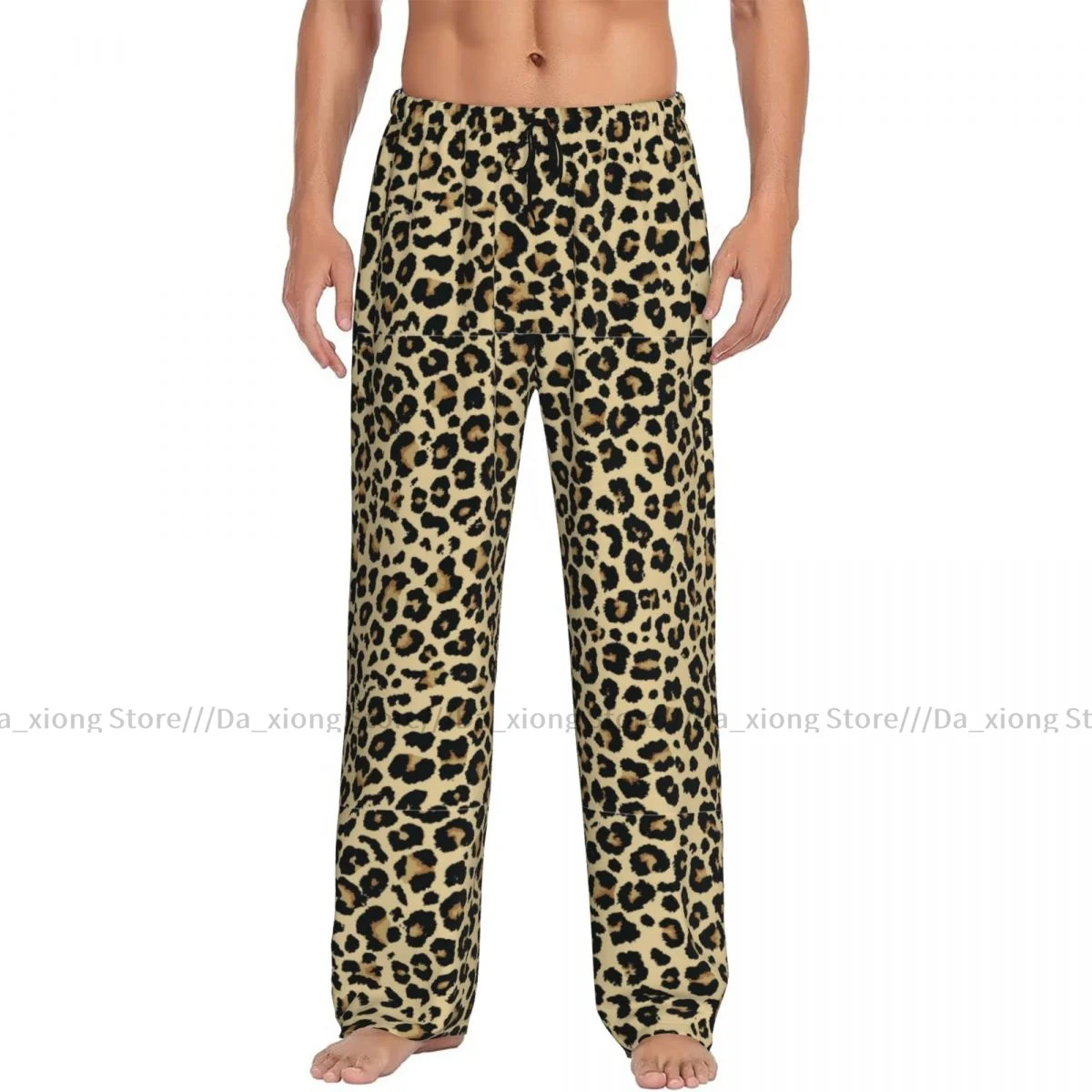 Leopard Skin Pattern Mens Pajamas Pyjamas Pants Lounge Pants Sleep Bottoms