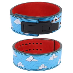 Fitness Weight Lifting Belt with Double Hole Lever Buckle Blue Sky & White Clouds Weightlifting Belt Cowhide for Men and Women