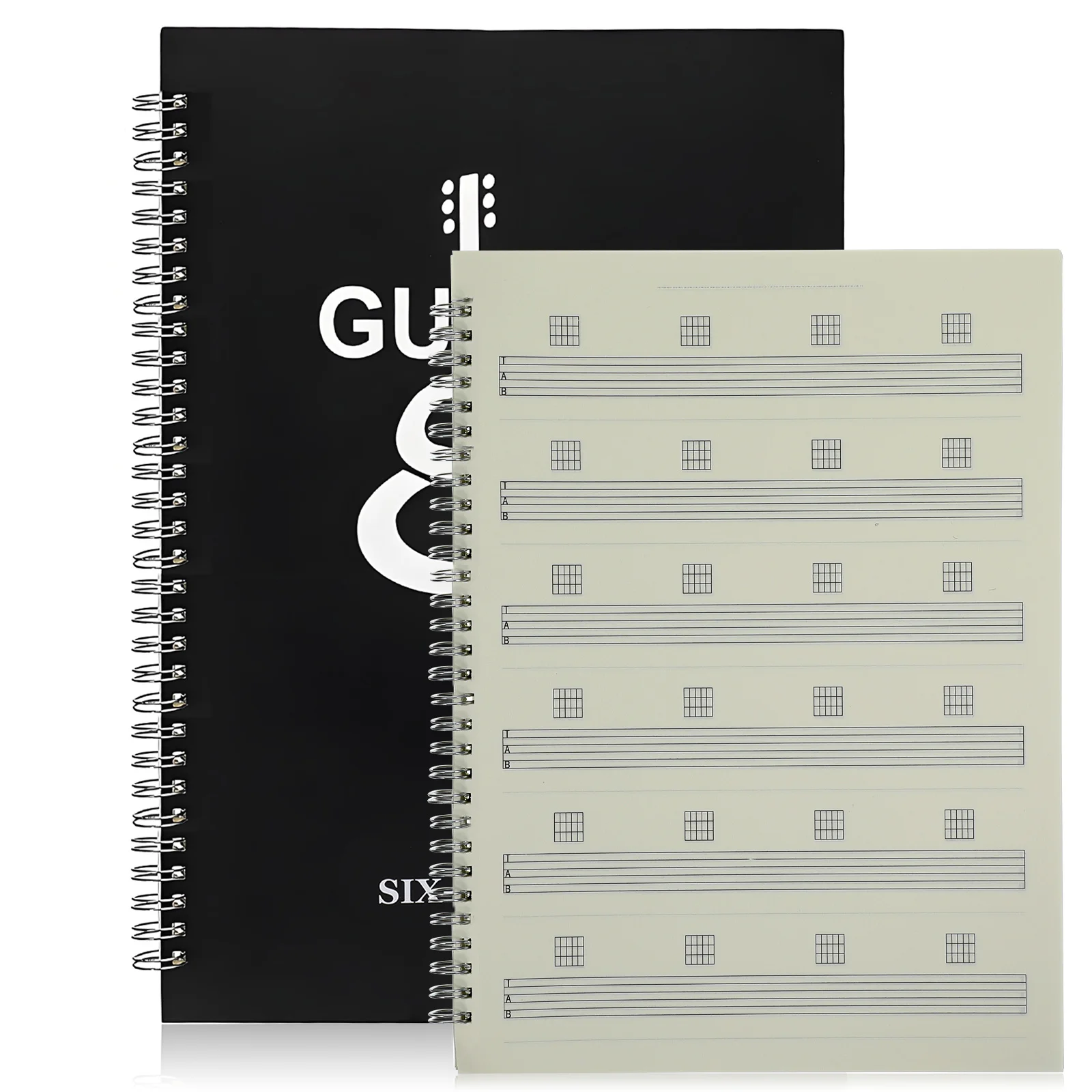 

Coil Music Notebook 6- Book Portable Guitar Score Book Waterproof Pp Cover Easy-Tear Pages For Songwriting Chord