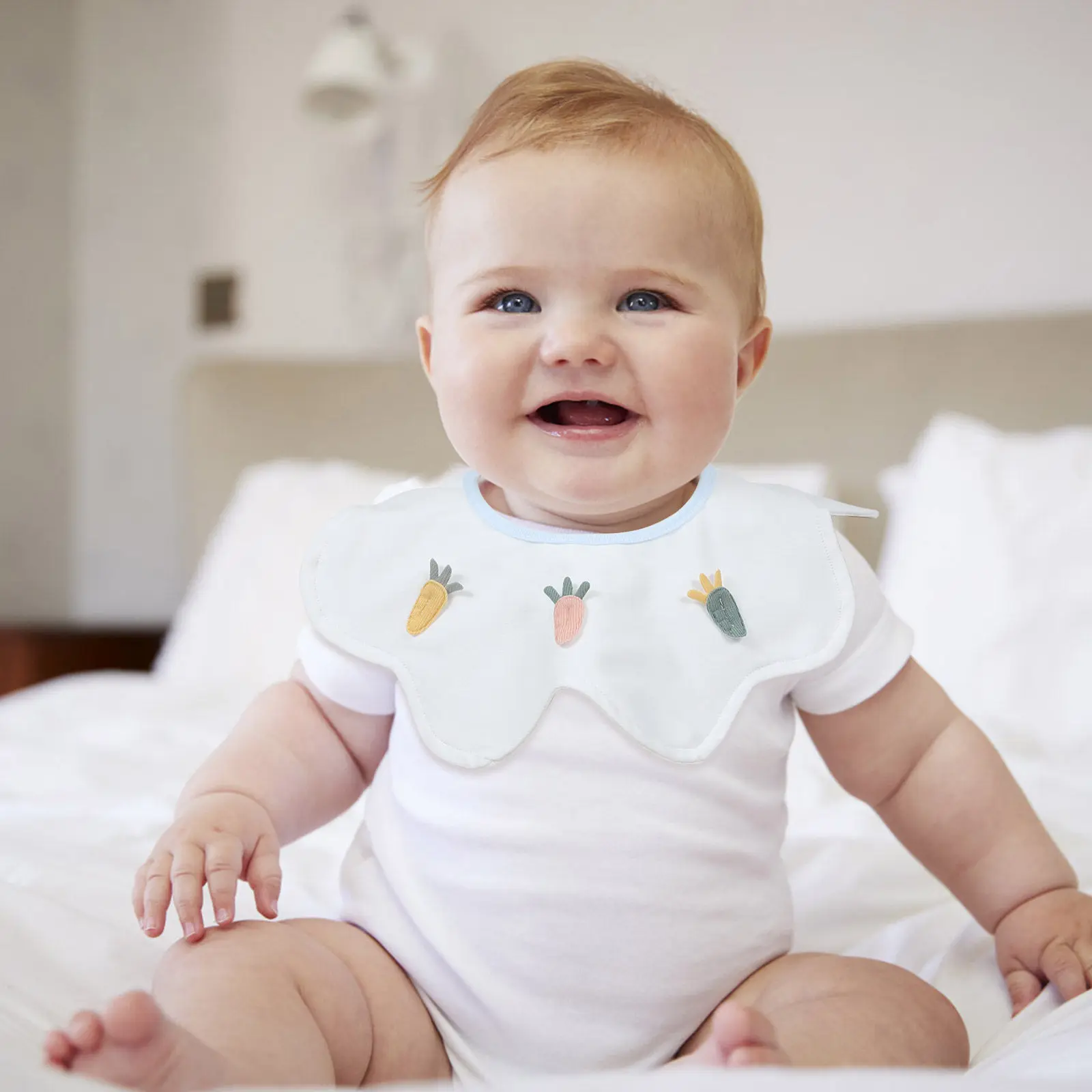 

2Pcs Comfortable Baby Bib Cotton Waterproof Feeding Bib 360 Rotation Drooling Towel for Newborns Toddlers Portable Anti Stain