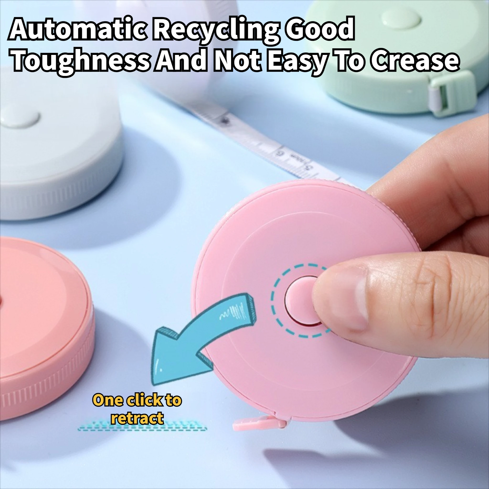 1PC/2PCS 1.5m Small Tape Measure Portable Student Soft Leather Three Measurement Clothes Automatic Recycling