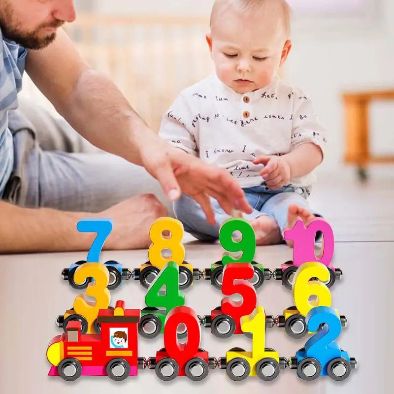 Train Set For Toddler Magnetic Digital Train Puzzle Wooden Train Set For Toddler Number Trains Learning Activities Educational